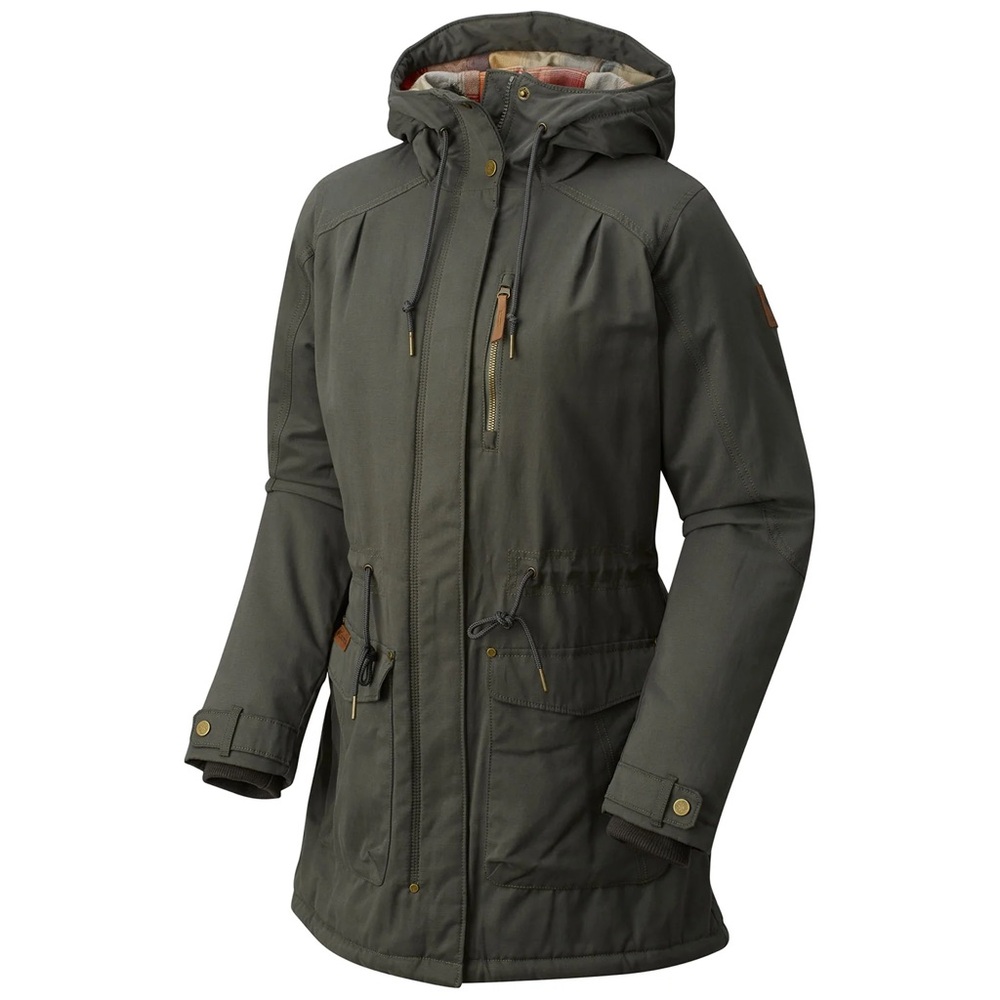Columbia Green Utility Fleece Lined Jacket with Hood and Durable Fabric Size XS
